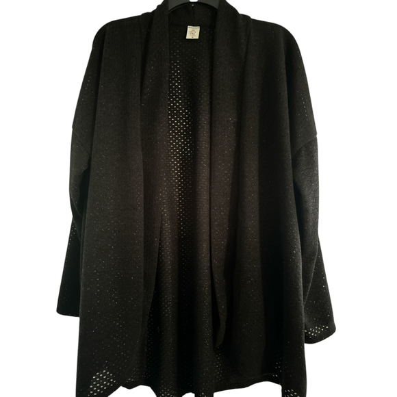 Like Love Jackets & Blazers - Women's Like Love Black Open Knit Cardigan M